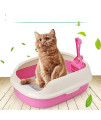 N /A DFBB-cat Litter Box, Cat Toilet Semi-Closed Detachable Wrap-Around Top Cover Splash-Proof No Smell Cat Litter Box Strong and Durable Cat Pet Supplies