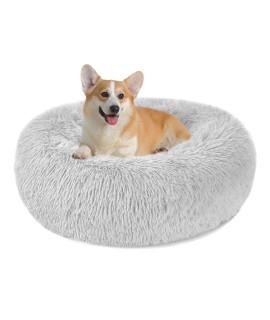 calming Dog cat Donut Bed - 236 Washable Fluffy Dog Beds, Round cute cat Beds for Indoor cats, Anti Anxiety Plush cuddler Dog Pillow, Pet cushion for Small Medium Dogs, Waterproof Non-Slip Bottom