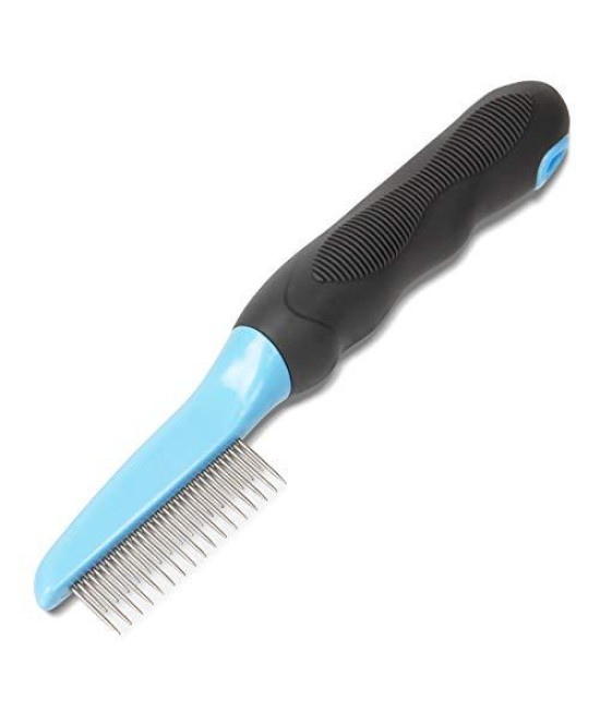 Professional Detangling Cat Comb with Long & Short Metal Teeth and for Removing Matted Fur, Shed Hair, Dirt, Knots & Tangles | Great for Everyday Use On Dogs and Cats with Short Or Long Hair.