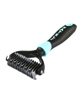 HATELI Self cleaning Slicker Brush for cat Dog - cat grooming Brushes for Shedding Removes Mats, Tangles and Loose Hair Suitable cat Brush for Long Short Hair (Blue) (Undercoat Blue)