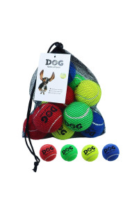 AMA SPORT Tennis Balls for Dogs Toy 25 Size 12 Balls Pack of Blue,green,Red,Yellow colours for Puppy,Small,Medium Dogs,Designed for Dog Floating,Water-Hunting,Fetch,Fun Playing,mid-air catching