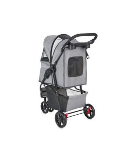 Petco Brand - Good2Go Paws Up Reflective Gray Pet Stroller, for Pets Up to 30 lbs., 13.2 LBS