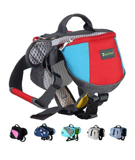 Wellver Adjustable Dog Saddle Bag Backpack, Hound Travel Saddle Bag Packs Hiking Walking Camping for Small & Medium & Large & Extra Large Dogs