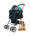 Petique Swift Stroller, Pet Cart for Small Size Cats and Dogs, Ventilated Pet Jogger for Cats & Dogs