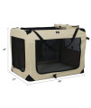 X-ZONE PET 3-Door Folding Soft Dog Crate, Indoor & Outdoor Pet Home, Multiple Sizes and Colors Available (40-Inch, Rice White)