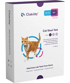 ClueJay from Home Cat Stool Test Kit Level 1 for Intestinal Parasites (Worms), White, Small (341231)