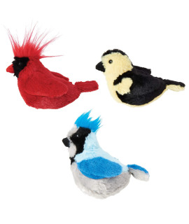 SPOT Song Birds catnip cat Toy with Sound Assorted