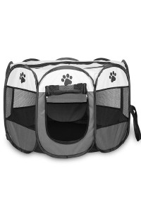 BEIKOTT Pet Playpen, Foldable Dog Playpens, Portable Exercise Kennel Tent for Puppies/Dogs/Cats/Rabbits, Dog Play Tent with Removable Mesh Shade Cover for Travel Indoor Outdoor Using(Small)