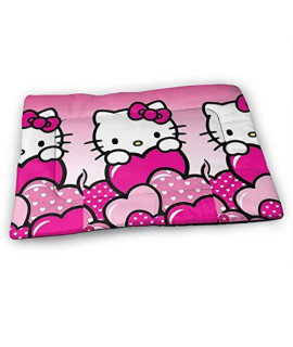 UHBBT Medium Pet Pad, Pink Hello Kitty Soft Dog Bed Mat, Anti-Slip Pet Kennel Bed, Relieve Stress, 31"X21"