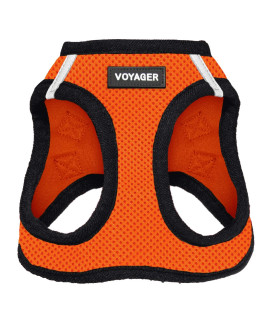 Voyager Step-in Air Dog Harness - All Weather Mesh Step in Vest Harness for Small and Medium Dogs by Best Pet Supplies - Harness (Orange/Black Trim), XXX-Small