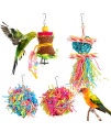 YUEPET 4 Pack Bird Shredder Toys Small Parrot chewing Toys Parrot cage Foraging Hanging Toy for Small Bird Parakeets Parrotlets Lovebirds cockatiels