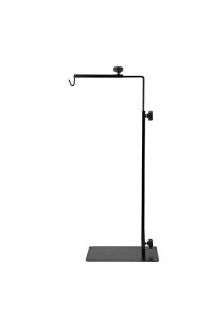 Reptile Lamp Stand, Stand Adjustable Floor Light Holder Landing Bracket Metal Support for Glass Terrarium Heating Shelf Base Black Practical Durable Home Pet