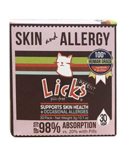 Licks - Cat Allergy - Cat Skin and Allergy - LiquiPaks - 30 Use
