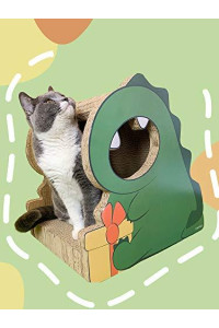 N-A Cat Scratcher Upgraded Cartoon Dinosaur Grab Plate is Easy to Install, Durable and Hard to Push Over Large Space (Green)