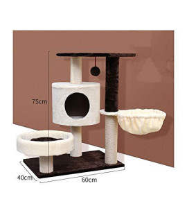 Zhangyn Cat Tree Tower Condo Furniture Scratch Post For Kittens Pet House Play Cradle Bed With Sisal Scratching Posts And Teasing Rope For Kitten