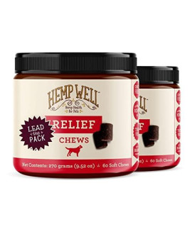 Hemp Well Hemp Relief Dog Soft Chews - Supports Joint Health in Dogs and Relieves Pain and Inflammation from Everyday Activities, Organically Sourced (2 Pack)