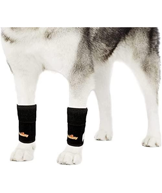 NeoAlly Dog Canine Front Leg Compression Braces Super Supportive with Metal Spring Strips to Stabilize Dog Front Leg Wrist Carpal, Prevents Leg Injuries & Sprains (L/XL Pair)