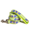 Touchdog 'Chain Printed' Tough Stitched Embroidered Collar and Leash, Small, Yellow