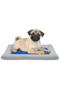 Arf Pets Dog Self Cooling Bed Pet Bed - Solid Gel Based Self Cooling Mat for Pets, Includes a Foam Based Bolster Bed for Extra Comfort