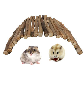 Natural Wood Bridge Ladder for Hamster Rats Mouse Guinea Pig Chinchilla Ferret Reptile Small Animals Cage Wooden Hideout Toy (1 Bridge 11?6.5)