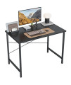 cubicubi computer Desk 32 Home Office Laptop Desk Study Writing Table, Modern Simple Style, Black