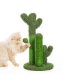 Erich Cat Scratching Post 22 inches Cactus Cat Scratcher with Cat Ball Toy for Keeping Kittens and Cats Away from Furniture-Green