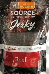 SIMPLY NOURISH (1 Beef Jerky Grain Free for Dogs 1-8 Ounce Bag