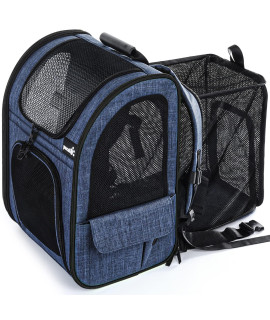Pecute Pet Carrier Backpack Dog Carrier Backpack Expandable With Breathable Mesh For Small Dogs Cats Puppies Pet Backpack Bag For Hiking Travel Camping Outdoor Hold Pets Up To 18 Lbs