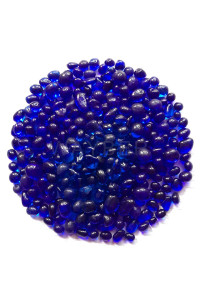 WAYBER Glass Stones, 1Lb/460g Irregular Sea Glass Pebbles Non-Toxic Artificial Gemstones for Gem Display/Vase Filler/Terrarium Flowerpot Aquarium Turtle Tank Decoration, Dark Blue