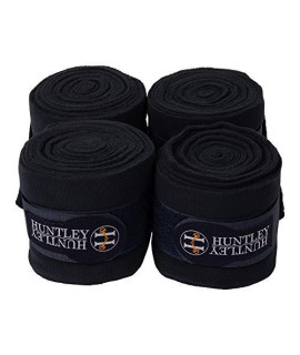Huntley Equestrian Polo Wraps for Horses: Protective Leg Support Bandage for Training, Exercising, Turnout- 4 Wraps (Navy)
