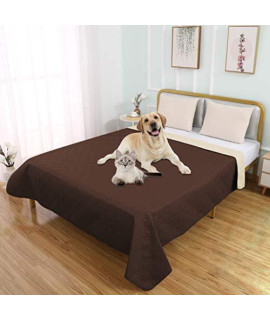 SUNNYTEX Waterproof Dog Bed Cover Dog Mat Pet Pad Pet Blanket for Couch Sofa Bed Mat Anti-Slip Furniture Protrctor(82" 102",Chocolate)