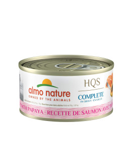 Almo Nature Hqs Complete Salmon Papaya In Gravy, Grain Free, Adult Cat Canned Wet Food, Flaked