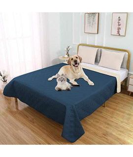 SUNNYTEX Waterproof Dog Bed Cover Dog Mat Pet Pad Pet Blanket for Couch Sofa Bed Mat Anti-Slip Furniture Protrctor(82" 102",Blue)