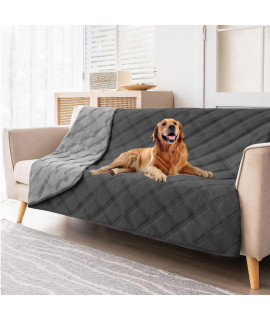 SUNNYTEX Waterproof & Reversible Dog Bed Cover, Blanket Sofa, Couch Cover Mattress Protector Furniture Protector for Dog, Pet, Cat(52in*82in,Dark Grey/Grey)