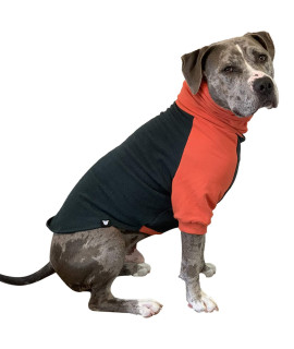 Tooth and Honey Dog Sweater/Pitbull Large Dog Sweater/Dog Sweatshirt/Dark Green and Orange (XX-Large)
