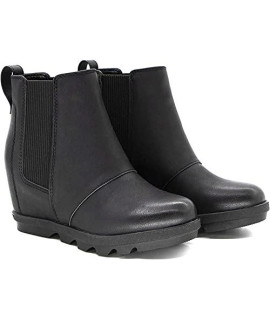 Athlefit Womens Wedge Boots Comfortable Ankle Wedge Booties Black Us 8