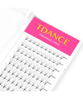 Tdance Eyelash Extensions 5D Superior Lash Extensions Premade Fans Russion Volume Fans C Curl 007 Thickness Middle Stem 10Mm Mixed Length(Middle Stem,5D-007-C,10Mm)