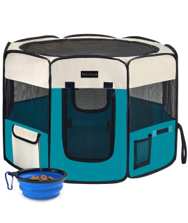 Autokcan Portable Pet Playpen, Dog Playpen Waterproof Foldable IndoorOutdoor Travel Use Dog Kennel Pet Tent Pet Exercise Pen 4 Sizes for Small DogcatPuppyRabbit(29X29X16in with Free Bonus)
