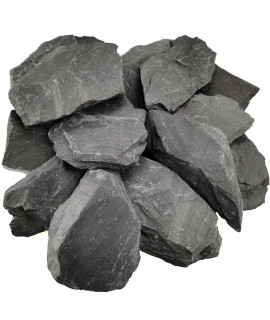 Voulosimi Natural Slate Rocks 5 to 7 inch PH Neutral Stone Perfect Rocks for Aquariums, Landscaping Model,Tank Decoration,Amphibian Enclosures (12 lbs