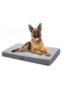Eterish Extra Large Orthopedic Dog Bed for Medium, Large, Extra Large Dogs up to 100 lbs, 4 inches Thick Egg-Crate Foam Dog Bed with Removable Cover, Pet Bed Machine Washable, Grey
