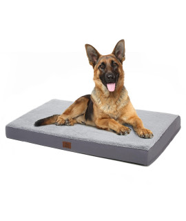 Eterish Extra Large Orthopedic Dog Bed for Medium, Large, Extra Large Dogs up to 100 lbs, 4 inches Thick Egg-Crate Foam Dog Bed with Removable Cover, Pet Bed Machine Washable, Grey