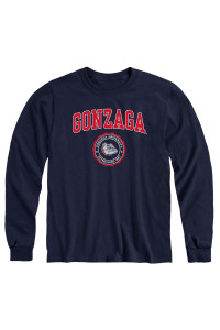 Ivysport Gonzaga University Bulldogs Long Sleeve Adult Unisex T-Shirt, Heritage, Navy, Large
