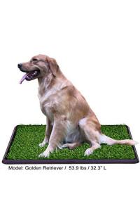 LOMANTOWN 25"x20" Pet Potty Pad Artificial Grass Trainer Portable Dog Turf Artificial Grass for Dogs Potty with Tray, 3 Layered System Fake Grass