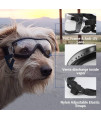 NAMSAN Dog Sunglasses Medium to Large Dog UV Transparent Goggles Windproof Anti-Dust Snowproof Pet Glasses with Elastic Straps, Clear