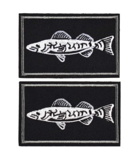 2 Pieces Fishing Patches, Tactical Wildlife Walleye Patch, Black