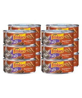 Purina Friskies Meaty Bits Adult Canned Wet Cat Food, Gourmet Grill Gravy, 5.5 OZ Cans (12-Count)