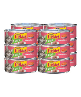 Purina Friskies Salmon Dinner Pate Wet Cat Food, 5.5 oz. Cans (Pack of 12)