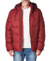 Tommy Hilfiger Mens Big Tall Hooded Puffer Jacket, Red, 3X Big