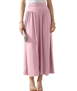 Doublju High Waist Maxi Skirts For Women Long Length Skirts With Pockets Ltmauve S