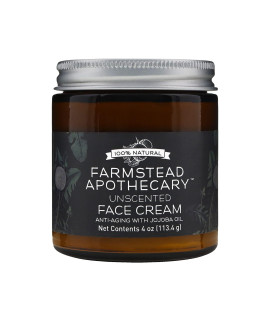 Farmstead Apothecary 100% Natural Anti-Aging Face Cream With Jojoba Oil, Unscented 4 Oz